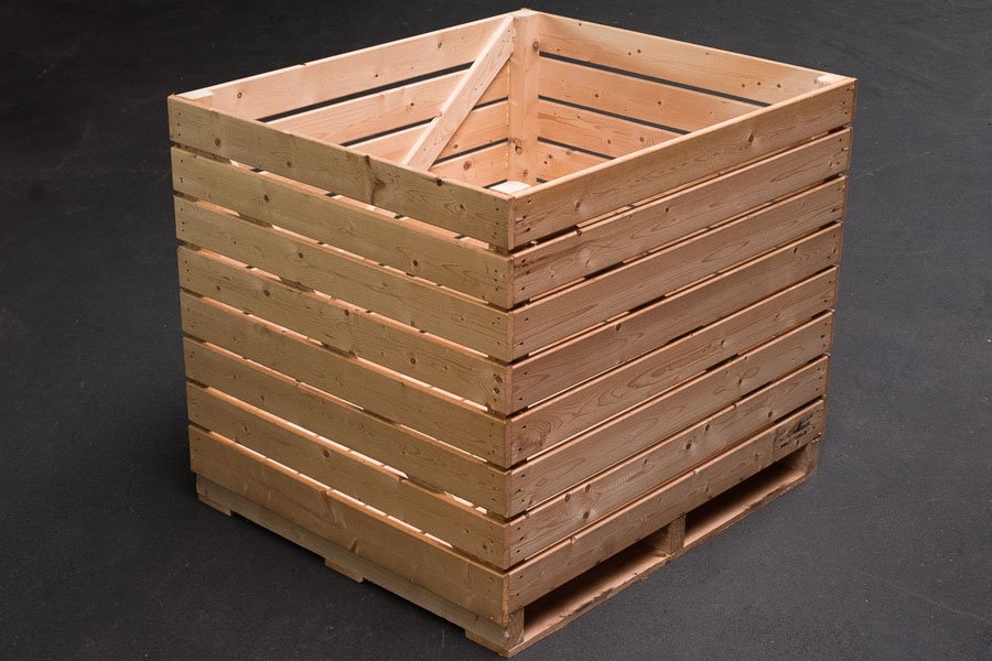 Kartoffelkisten 1400x1200x1200 mm Außenmaß gehobelt Kanten gerundet Seitenbretter verleimt