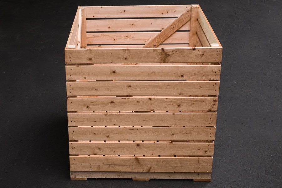Kartoffelkisten 1400x1200x1200 mm Außenmaß gehobelt Kanten gerundet Seitenbretter verleimt – Bild 3